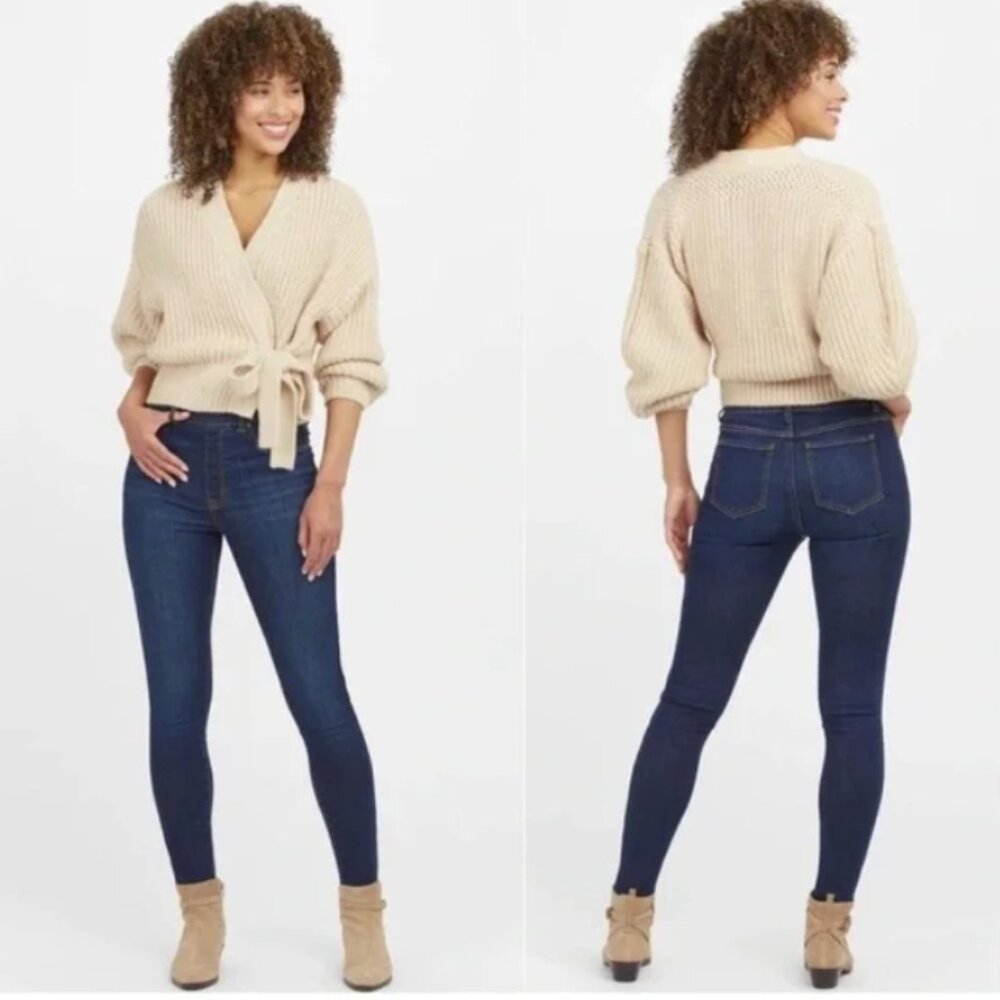 SPANX Distressed Skinny Jeans with Built In® Slim, High-rise Leggings Size S